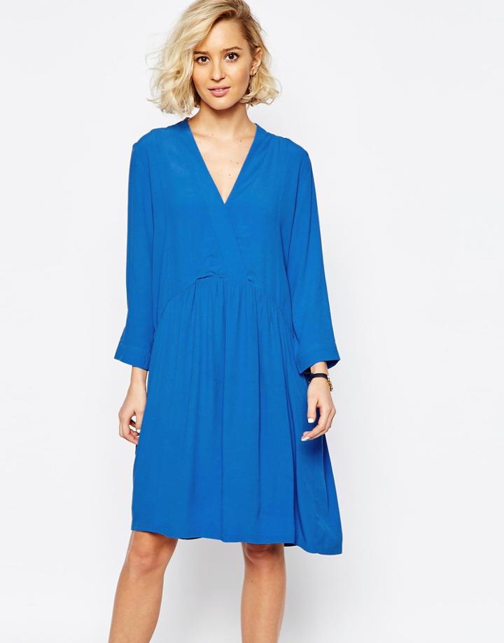 Just Female Lola Smock Dress - Blue