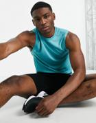 Asos 4505 Icon Training Sleeveless T-shirt With Quick Dry In Turquoise-blues