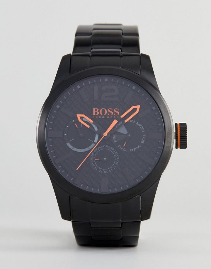 Boss Orange By Hugo Paris Watch With Black Dial - Black