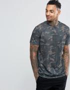 New Look T-shirt In Khaki Camo Print - Green