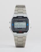 Casio A163wa-1qes Digital Bracelet Watch In Silver - Silver