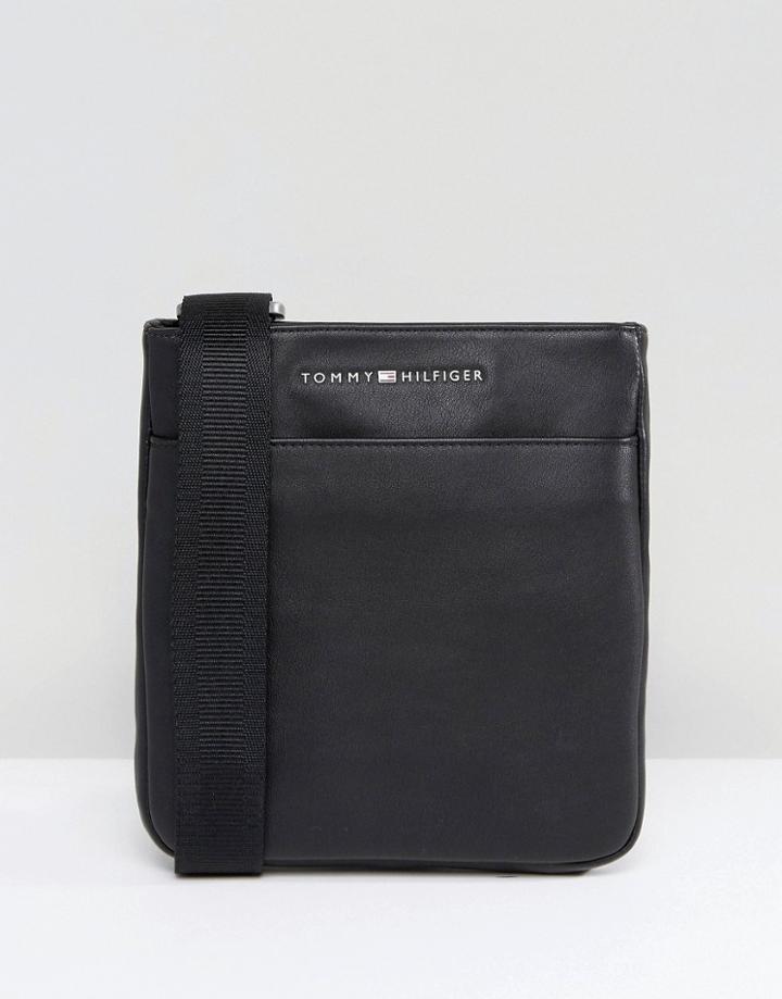 Tommy Hilfiger Leather Look Flight Bag Black - Black