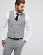 Asos Super Skinny Suit Waistocat In Gray Houndstooth - Gray