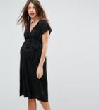 New Look Maternity Plisse Wrap Dress - Black