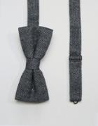 Noose & Monkey Melton Bow Tie Made In Italy - Black