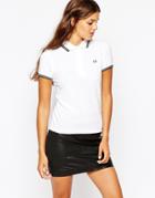 Fred Perry Twin Tip Polo Shirt - White