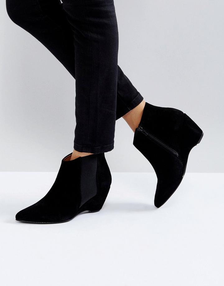 Selected Print Wedge Heel Boot - Black