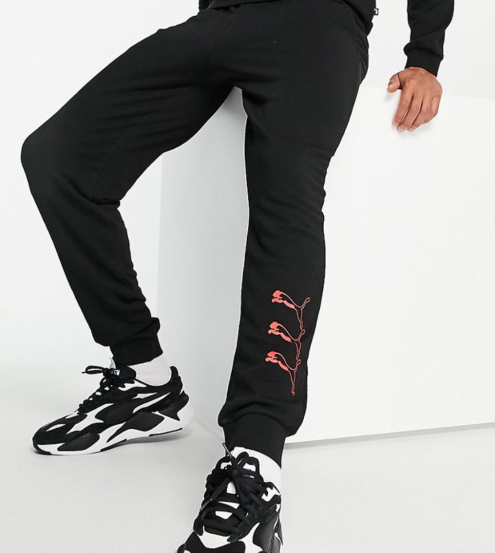 Puma Repeat Cat Logo Sweatpants In Black - Exclusive To Asos