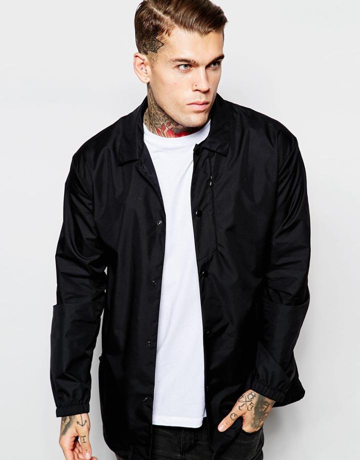 Asos Coach Jacket In Black - Black