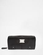 Modalu Leather Zip Around Purse - Black