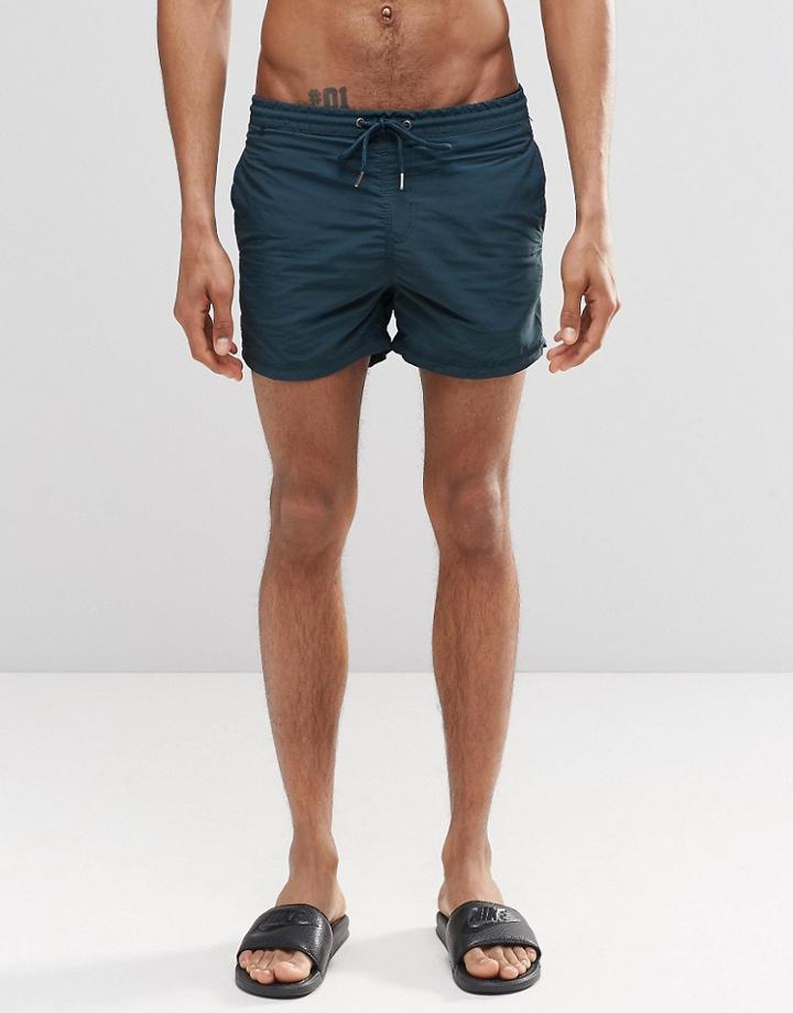 Pull & Bear Swim Shorts In Green - Green