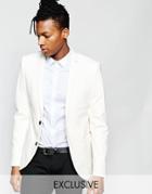 Noak Jersey Blazer In Super Skinny Fit - White