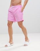 Original Penguin Swim Shorts Slim Fit Small Logo In Pink - Pink