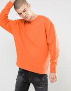 Asos Oversized Sweatshirt In Orange - Orange