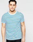 Farah T-shirt With Breton Stripe Slim Fit - Blue