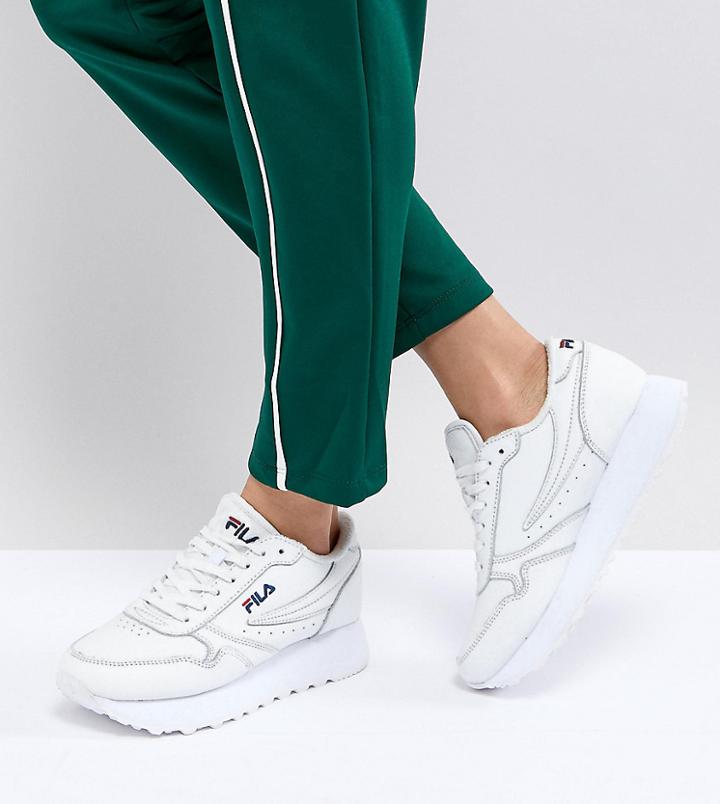 Fila Platform Orbit Sneakers In White - White