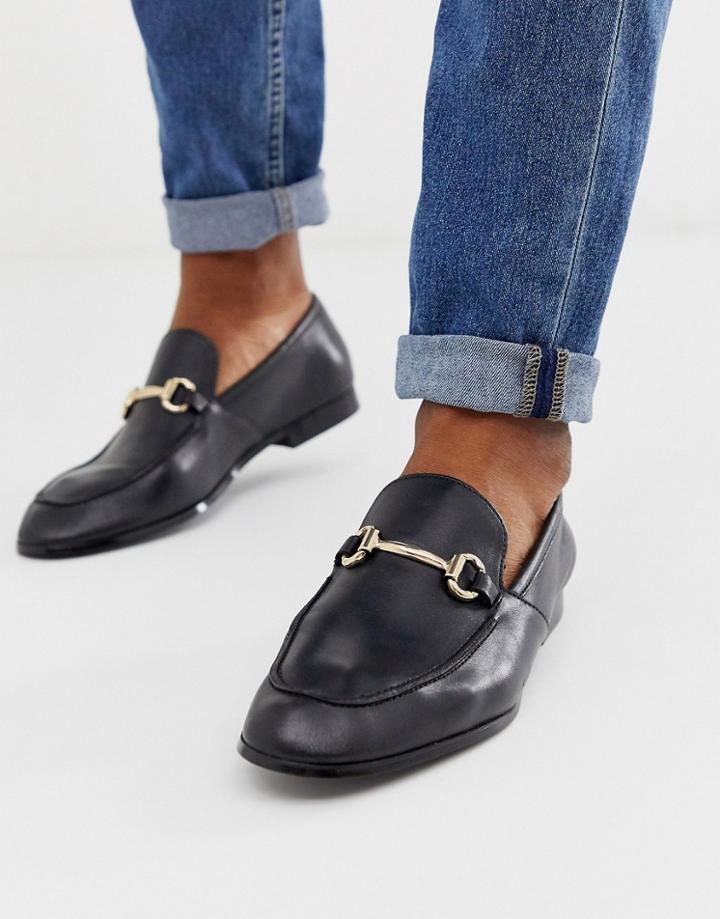 Office Lemming Bar Loafers In Black Leather - Black