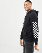 Jack & Jones Originals Hoodie With Checkerboard Sleeve Print-black