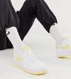 Nike White And Yellow Air Force 1 '07 Sneakers
