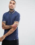 Pretty Green Ganton Short Sleeve Polo Shirt In Navy - Navy