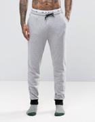 Asos Loungewear Skinny Joggers With Double Waistband - Gray