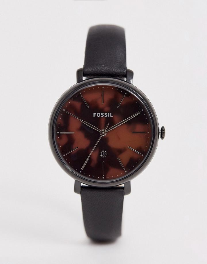 Fossil Es4632 Jacqueline Leather Watch 36mm - Black