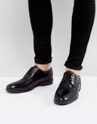 Hudson London Enrico Leather Derby Shoes In Black - Black