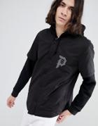 Primitive Two-fer Baseball Layered Hoodie In Black - Black