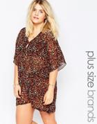 Junarose Leopard Animal Beach Cover Up - Leopard