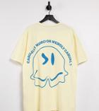 Jack & Jones Originals Oversized T-shirt With Face Back Print In Off-white