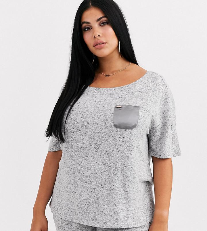 Figleaves Curve Off Shoulder Top In Gray Marl