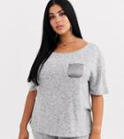 Figleaves Curve Off Shoulder Top In Gray Marl