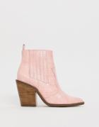 Asos Design Elliot Western Boots - Pink