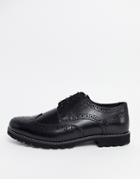 Red Tape Leather Brogue Shoe In Black