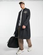 Asos Design Extreme Oversized Coach Jacket In Black With Varsity Print