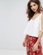 Nobody's Child Cami Top With Bow Details In Cotton - White