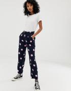 Pepe Jeans Luciana Polka Dot Wide Leg Pants - Navy