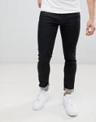 Armani Exchange J14 Skinny Fit 5 Pocket Stretch Jeans In Washed Black - Black