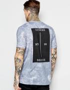 Asos Longline T-shirt With Block Back Print - Gray