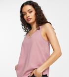 Asos Design Petite Ultimate Tank Top With Scoop Neck In Organic Cotton Blend In Mauve-purple