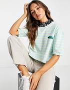 Quiksilver Cropped T-shirt In Blue And Yellow Stripe