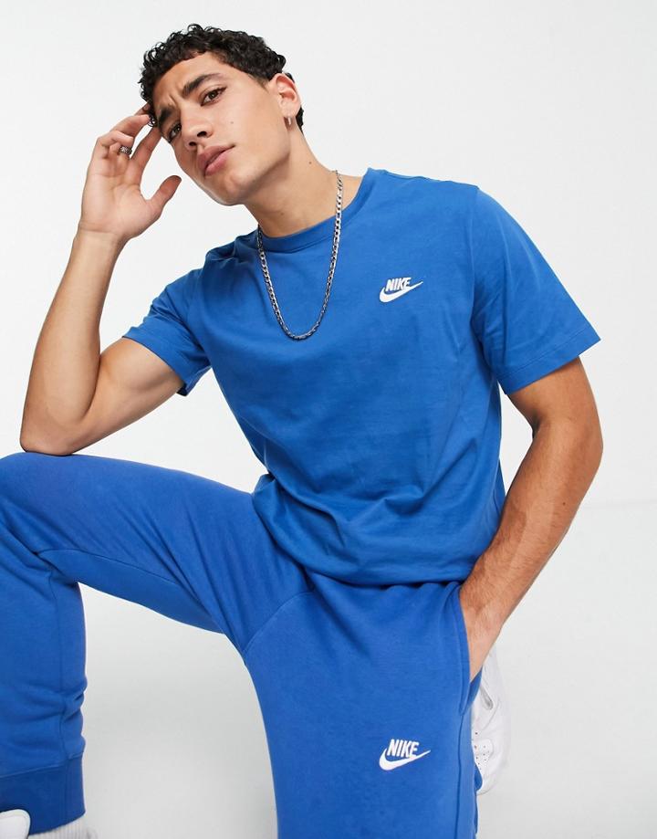 Nike Club T-shirt In Marina Blue-blues