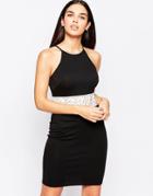 Club L Mini Dress With Crochet Waist Panel