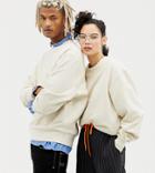 Collusion Unisex Regular Fit Sweatshirt In Ecru - White