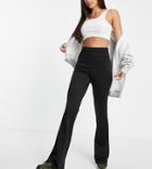 Asos Design Tall Ponte Flare Pants In Black