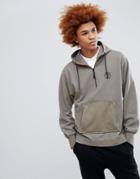 Timberland Oversized Hoodie Back Print Logo Kangaroo Pocket In Green - Green