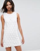 Oasis Lace A-line Mini Dress - White