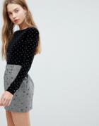 Bershka Stud Velvet Body - Black