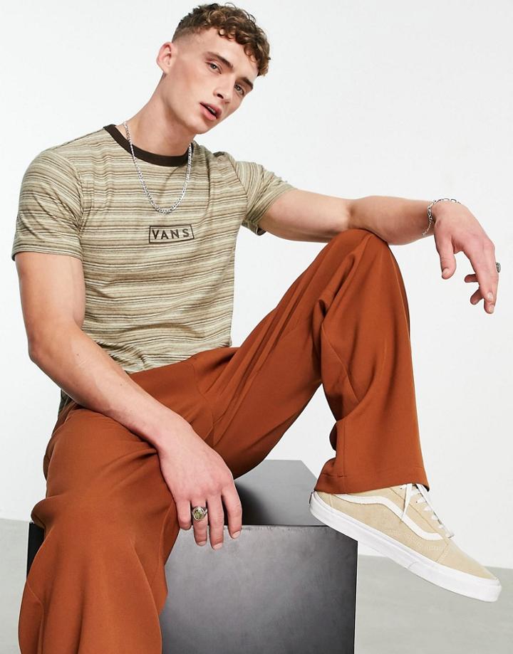 Vans Micro Stripe T-shirt In Yellow/brown