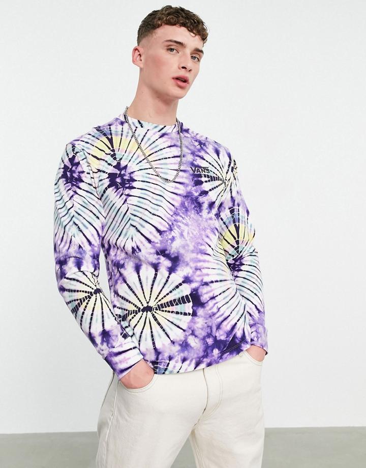 Vans Burst Long Sleeve Tie Dye T-shirt In Purple